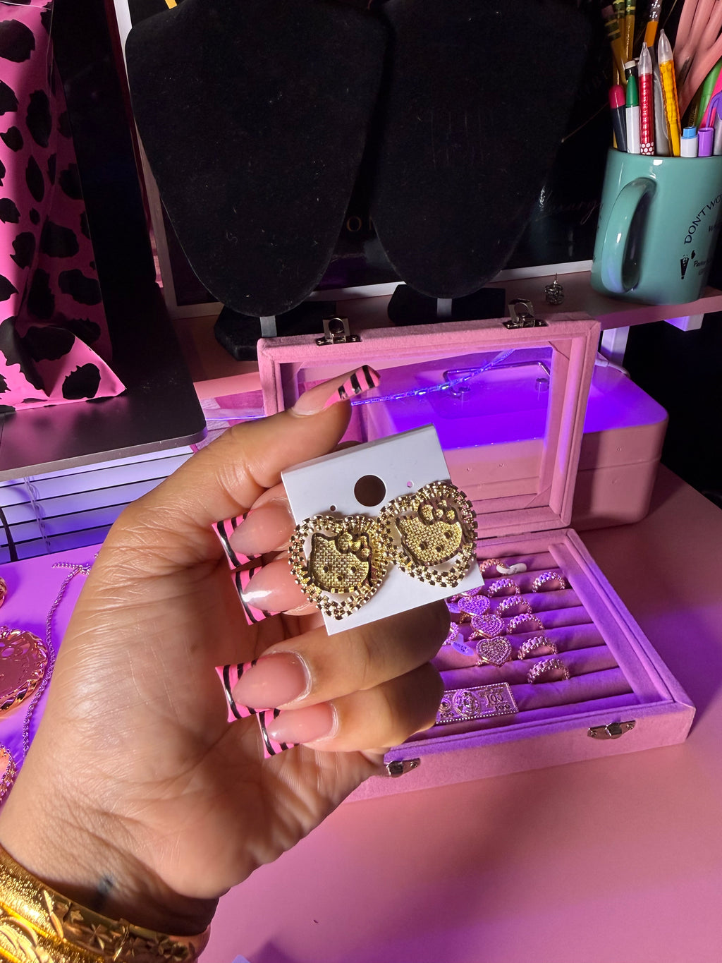 HELLO KITTY ROLEX STUDS