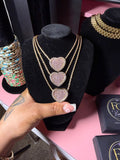 PINK HEART BLING NECKLACE