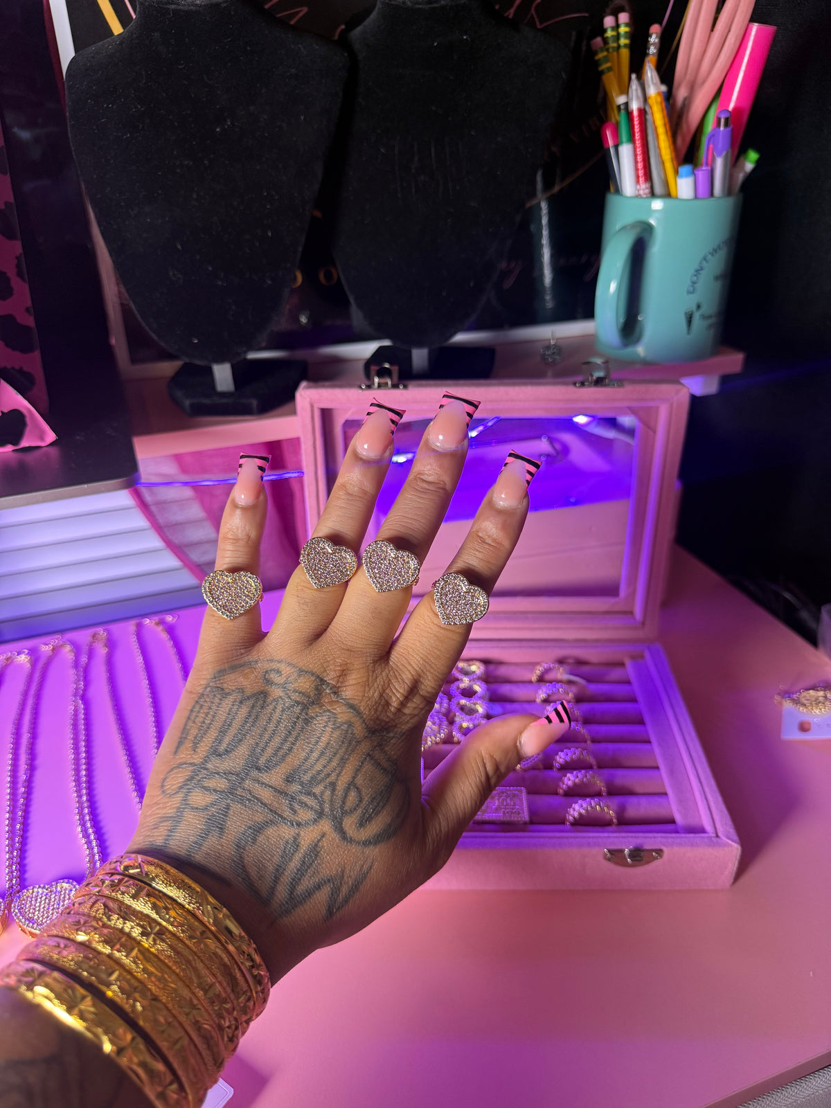 BLING HEART RING