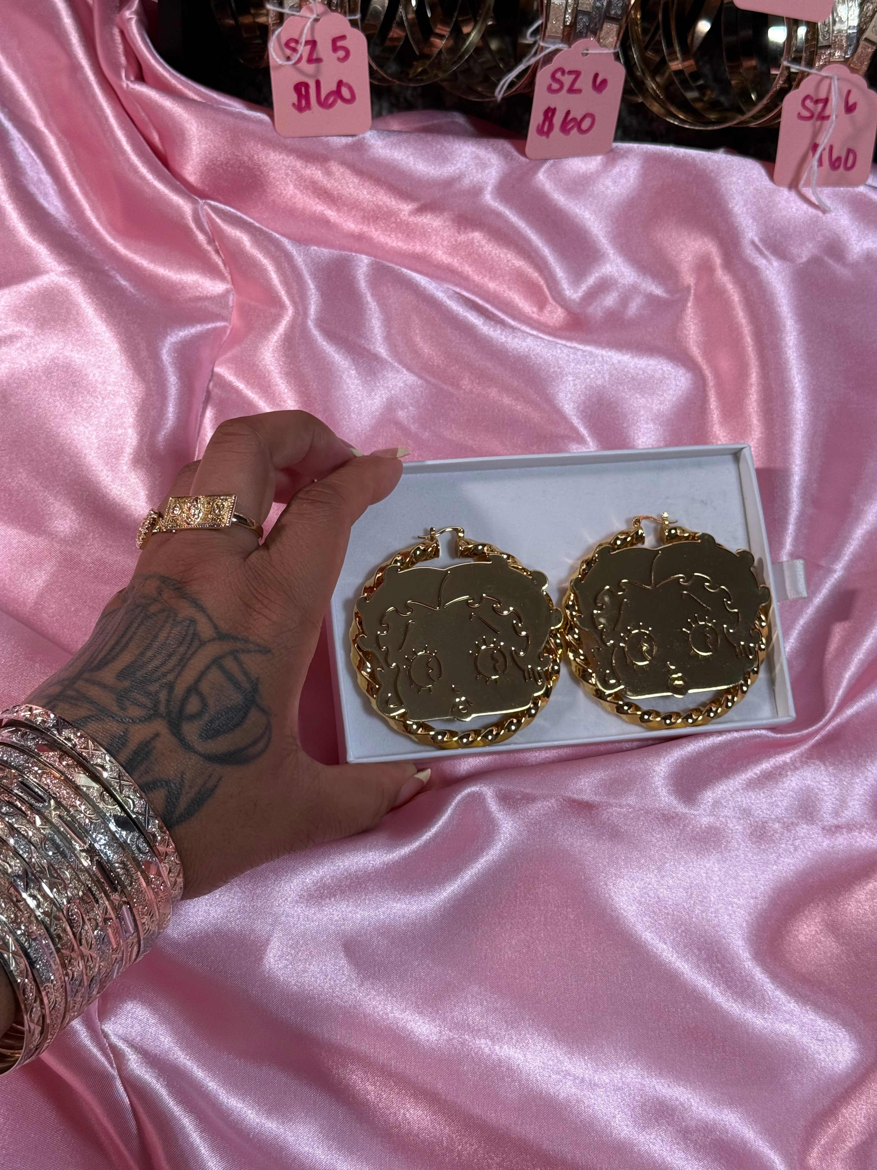 HELLO KITTY GOLD HOOP EARRINGS